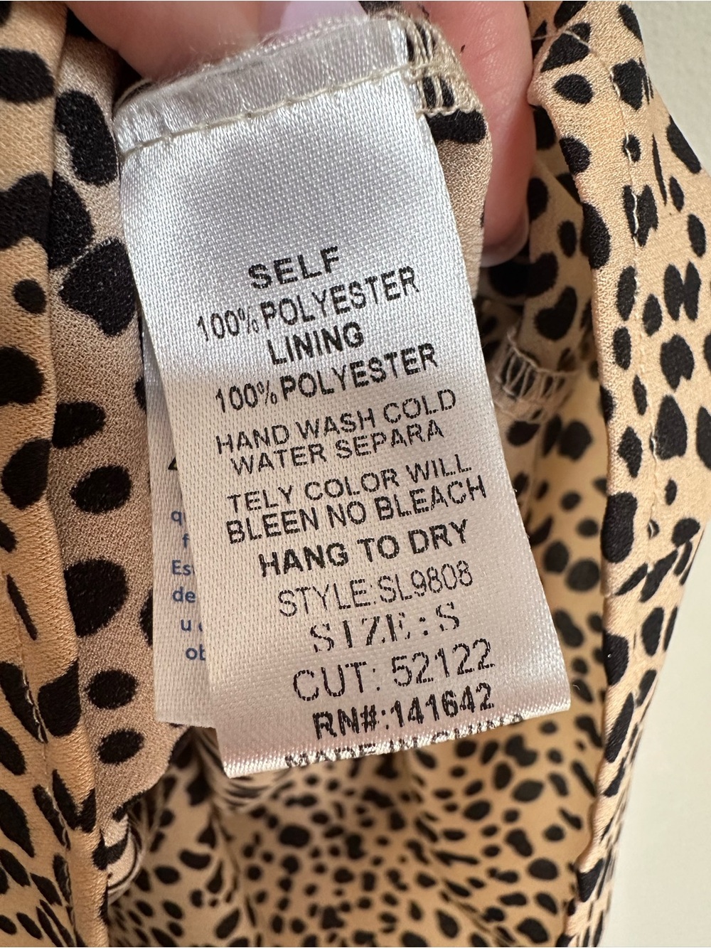 She +‎ Sky Cheetah Print Belted Romper Beige & Black Women’s Small - Picture 5 of 9